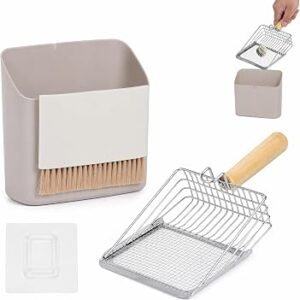 3 Pcs Cat Litter Scoop Set, 27.5?13.5cm Feline Litter Scoop with Holder