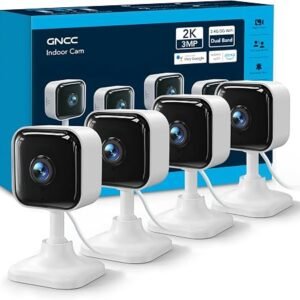 GNCC Indoor Cameras Security, CCTV Cameras for House Security, 4-Pack, 2K | 2.4G & 5G WiFi Camera, Night Vision, 2-Way Audio,2K/3MP FHD, Works with...