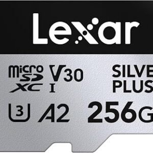 Lexar Silver Plus 256GB Micro SD Card up to 205 MB/s, MicroSDXC UHS-I