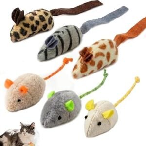 Catnip Mouse Toys for Indoor Cats Kittens Assorted Color Fun Play,6PCS