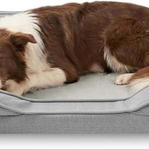 Silentnight Orthopaedic Pet Bed, Ergonomic Foam, Grey, Large, 95x69cm