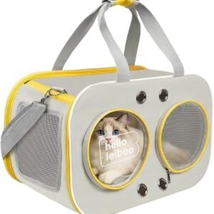 Large Cat Carrier up to 9 kg, Soft-Sided Foldable Pet Travel Bag | Side Opening, Breathable Mesh, Safety tether, Secure Zips, Shoulder Strap and Washable...
