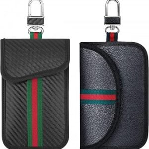 2 Pack Assorted Faraday Pouches,Car Key Signal Blocker Pouch,RFID Blocking | RFID Blocking Anti‑Theft Bag, Keyless Entry Remote Fob Protector, Anti‑Hacking...