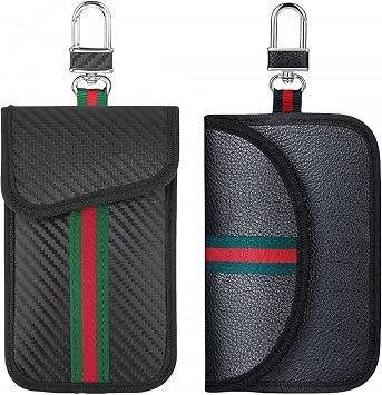 2 Pack Assorted Faraday Pouches,Car Key Signal Blocker Pouch,RFID Blocking | RFID Blocking Anti‑Theft Bag, Keyless Entry Remote Fob Protector, Anti‑Hacking...