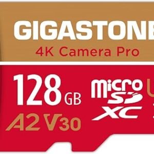 ?5-Years Data Recovery?GIGASTONE 128GB Micro SD Card, 4K Video Recording for GoPro, Action Camera, DJI, Drone, Nintendo-Switch, R/W up to 100/50 MB/s MicroSDXC Memory Card UHS-I U3 A2 V30 C10