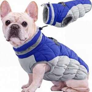 Kuoser Dog Coat Waterproof Warm Dogs Jacket Winter Coat with Harness, XXL | Waterproof Dog Coat Jacket with Fleece Lining, Dog Vest Clothes with back zip,...