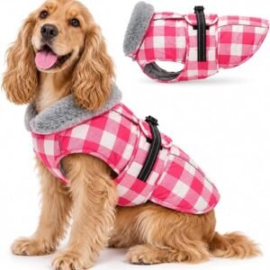 babepet Waterproof Winter Dog Coat, Thermal Fleece Dog Jacket Vest | Reflective Dog Clothes w/ Adjustable Buckle Covered Leash Hole Stand Collar, for Small...