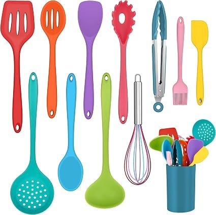 Onader 12Pcs Kitchen Utensil Set, Silicone Cooking Utensils with Holder