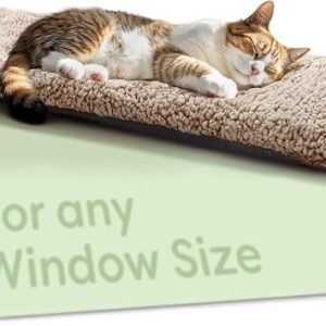 Knupis Cat Windowsill Mat 90 x 28 cm Brown - Self Warming Cat Window Bed