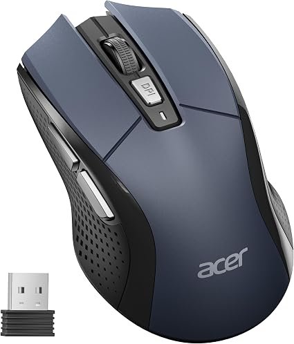 Acer Wireless Mouse, 4000 DPI Optical Computer Mouse 5-level Adjustable