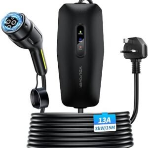 -19%VDLPOWERVP EV Charger Type 2 to UK 3 Pin Plug 13A 230V Portable | 13A, IP65, Plug & Play, LED Indicators, Portable Electric Car Charger for All EVs &...