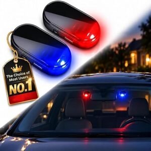 2Pcs Car Solar Power Anti-Theft Led Flashing Security Light | Car Solar Power Simulated Dummy Alarm Led Light Usb Charging,For Car Interior Use, Solar...