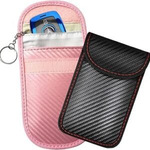 Faraday Pouch for Car Keys, 2PCS Car Key Signal Blocker Pouch, Faraday Bag for Keyless Car RFID Blocking, Anti-theft Remote Entry Smart Fobs Protection Y11CYSB