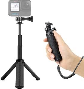 SOONSUN Heavy-Duty Super Clamp Mount for Insta360 and GoPro Action Cameras | Camera Clamp Mount with Dual 360? Ball Heads and Magic Arm for Motorcycle Handlebars, Boat Rails, Poles, Tripods and Desks