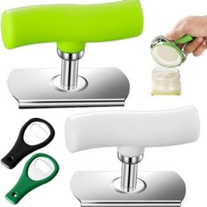 2 x Stainless Steel Can Opener, 2026 Jar Opener, Lid Opener, Bottle Opener for Seniors, Manual Bottle Opener, Adjustable Jar Opener for Family, Picnic, Business, with 2 Corkscrews