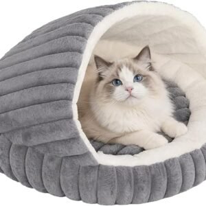 PawHut Cat Bed for Indoor Kittens w/Non-Slip Bottom, 50 x 50 x 32 cm, Grey