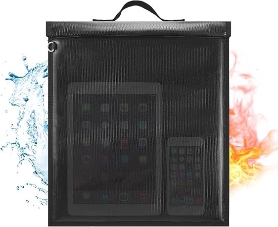 Extra Large Faraday Bag with Handle, 13'' X 10'' Faraday Cage for Laptops & Tablet, Waterproof & Fireproof Faraday Key Fob Protector, Anti-Theft Faraday Bag for Phones, RFID Signal Jammer Blocker