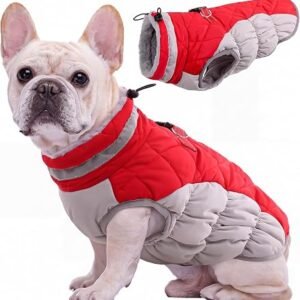 Kuoser Dog Coat Waterproof Warm Dogs Jacket Winter Coat with Harness, M | Waterproof Dog Coat Jacket with Harness, Cosy Dog Winter Clothes with zip,...