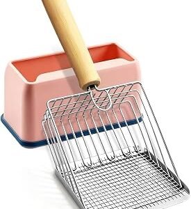 Cat Litter Scoop with Holder, Metal Cat Scooper Litter