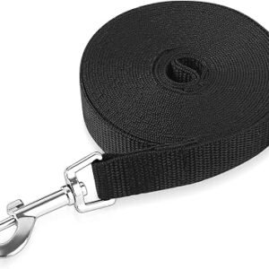 extra?long dog training lead 5m nylon, black, for small/medium dogs