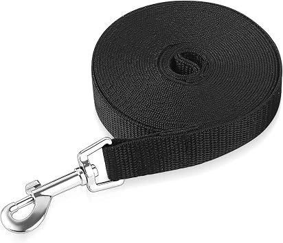 extra?long dog training lead 5m nylon, black, for small/medium dogs