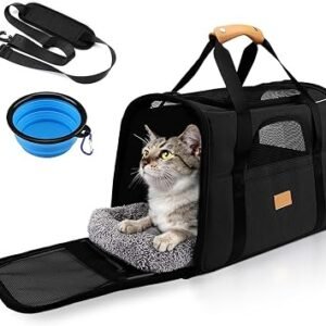 SOKANA Foldable Cat Carrier - Large Pet Carrier Bag - Cat Travel Carrier with Shoulder Strap and Top Opening Cat Carrier Bag | Cat Box Carrier - 45cm x 34cm x 38cm