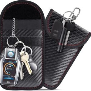 lanpard Faraday Pouch for car Keys, 2 Pack Faraday Bag, Key Signal Blocking Pouch, RFID Blocker for Keyless Entry Remote, Anti-Theft Remote Entry Keyless Protect Black,S