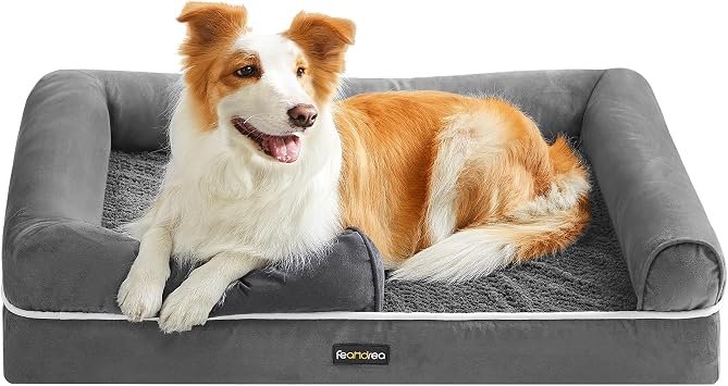 Feandrea Orthopedic Dog Bed, Removable Washable Cover, 91 x 63 x 18 cm