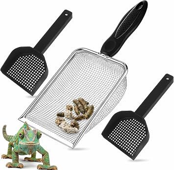 3Pcs Litter Scoop Set, Stainles Steel Mesh Sand Sifter Shovel 2 Hand Scoops