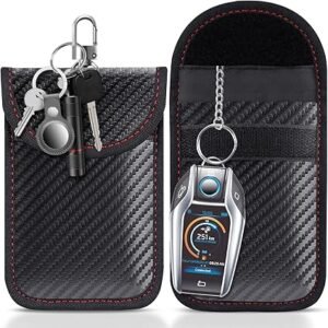 lanpard Faraday Pouch for car Keys, 2 Pack Faraday Bag, Key Signal Blocking Pouch, RFID Blocker for Keyless Entry Remote, Anti-Theft Remote Entry Keyless Protect Black,M