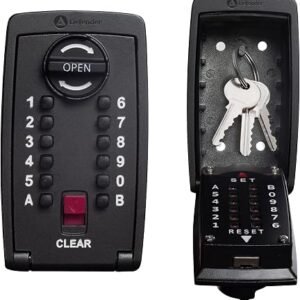 Defender Pro-TEC Key Safe - Police Preferred Specification - Wall Mounted Outdoor Key Lock Box - Push Button Combination Key Cabinet Waterproof Cover - Fits Up To 10 Keys - Police Accredited
