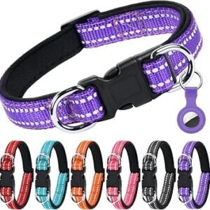 AUAUY Reflective Nylon Dog Collars, for Small Puppy, Medium Large Dogs