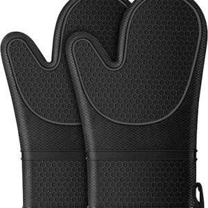 Oven Mitts, Anti-Slip Silicone Oven Gloves, Up to 500? for Kitchen Cooking