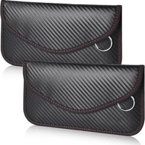 Faraday Bag for Key Fob, 2 Pack Car Key Signal Blocker Pouch, Keyless Entry Case Car Protector, RFID Anti-Theft Signal Blocking Pouch Large for Car Keys and Phones