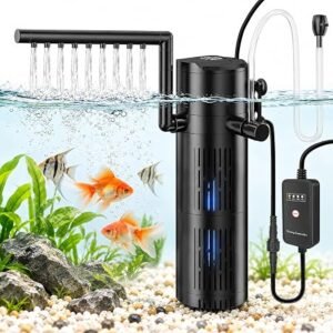 UV Fish Tank Filter, 800L/H Aquarium Filter,with Timed UV Steriliser