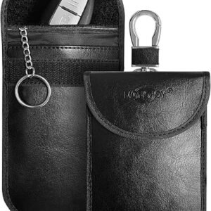 2 X Car Key Signal Blocker Pouch, Faraday Bag for Car Keys, RFID Key Pouch, Keyless Signal Blocking Key Case, Anti-Theft Remote Entry Smart Fobs Protection