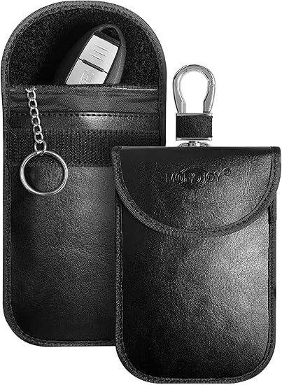 2 X Car Key Signal Blocker Pouch, Faraday Bag for Car Keys, RFID Key Pouch, Keyless Signal Blocking Key Case, Anti-Theft Remote Entry Smart Fobs Protection