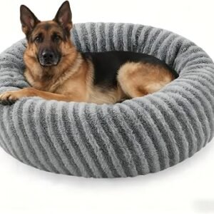 Pawk Extra Large Donut Dog Bed-XL Dog Bed Machine Washable, Calming Round Doughnut Bed Plush Provide Support for All Joints, 92x92x26cm
