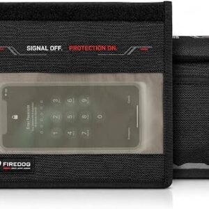 Faraday Bag for Phone & Car Keys, Signal Blocking Pouch Blocks GPS, WiFi, Bluetooth, RFID & Mobile Signals, Anti Tracking Shield for Travel, Privacy & Keyless Car Theft Protection Black
