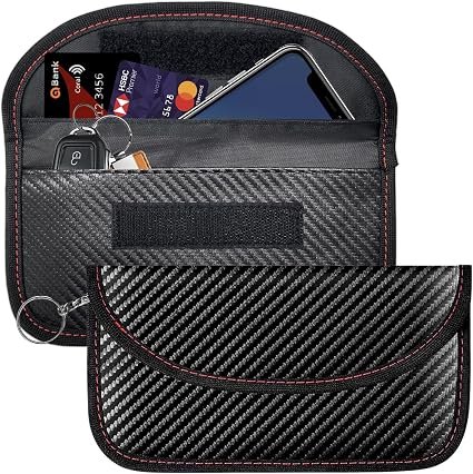 KEYRI 2 PCS Faraday Pouch Faraday Bags RFID Blocker Bags | for Car Security Anti-Theft RFID Car Key Holder Car Safety Protector for Car Keys Mobile Phone...