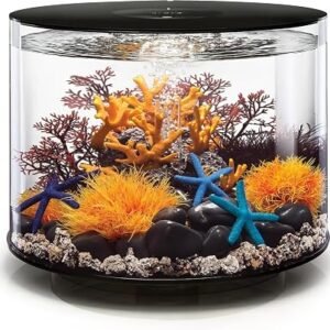 biOrb TUBE 35 Acrylic Aquarium With LED Lighting, 35 L Fish Tank (Black) | 360-Degree View, 5-Step Filtration System, Easy Setup, Includes Air Pump, Filter...