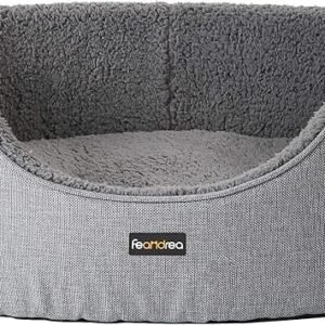 FEANDREA Dog Bed, Pet Bed, Reversible Cushion, 73 x 60 x 27 cm, Grey PGW31GG