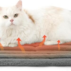Bedsure Self-heating Cat Bed Washable,Small Cat Blanket,61x46cm,Grey