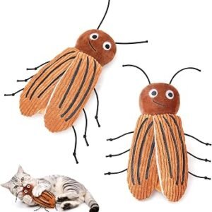 Potaroma Cockroach Catnip Toys with Crinkle for Cats, 2 Pack
