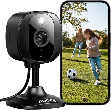 AOQEE 2K Outdoor Security Camera, CCTV Camera for House Security, C1 Black | Colour Night Vision, Human Detection, TF Card & Cloud Storage, 24/7...