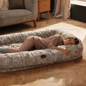 Silentnight Snuggle Pod Human Pet Bed, Natural, 173x96x23cm