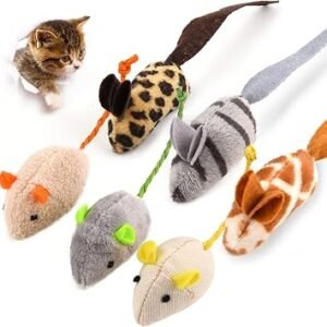 6 Pack Catnip Mouse-shaped Toys for Indoor Cats - Adult & Kitten Cat Toys for Playing, Chewing & Teeth Cleaning