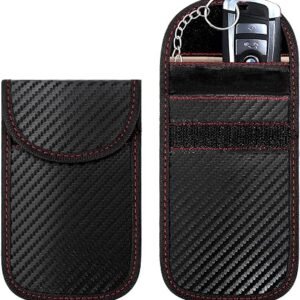 2 PCS Car Key Faraday Pouch RFID Blocking Faraday Pouch Anti-Theft Car Key Signal Blocker Bag Keyless Fob Protection Pouch for Car Remote Entry Keys
