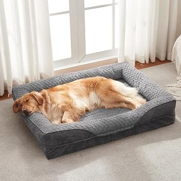 FURTIME Orthopaedic Large Dog Bed, Memory Foam Sofa Bed(90lbs), 90x65x17cm