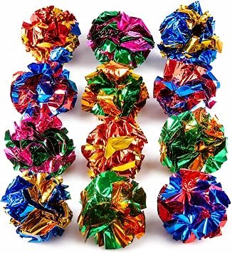 Cat Toy Crinkle Balls 12 Pack (12 Crinkle Balls)